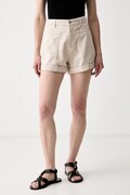 Haveone szorty damskie jeansowe beżowe high waist PGZ-Q246