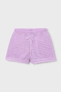 Mayoral szorty bawełniane dziecięce kolor fioletowy gładkie regulowana talia 3223