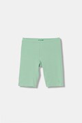 United Colors of Benetton látkové šortky detské bavlnené s elastanom zelené high waist 3MT1C901D