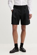 Kenzo pantaloni scurți bărbați cu lână negri regular waist FG55SH3029FA