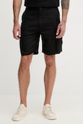 Calvin Klein Jeans cargo kratke hlače moške z lanom črne LV04RF610G