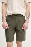 Lindbergh szorty męskie z lnem zielone regular waist 30.508003