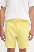 Tommy Hilfiger šortky pánske s ľanom žlté regular waist MW0MW44353