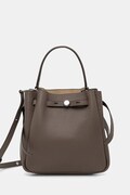 Kožená kabelka Tory Burch Romy Bucket hnedá farba, 166982-250