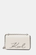 Karl Lagerfeld torebka skórzana K/SIGNATURE kolor beżowy B1W30046
