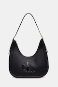 Calvin Klein geantă baguette pentru femei, cu imitație de piele neagră LV04F3427G