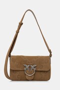 Pinko torebka crossbody damska zamszowa zielona 106244 A0F6
