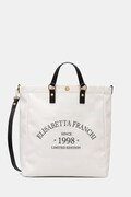 Elisabetta Franchi torebka shopper damska bawełniana beżowa BS14A62E2