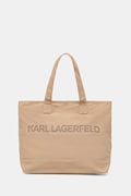 Karl Lagerfeld tote bag pentru femei, din bumbac K/ESSENTIAL bej B2W50099