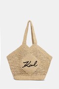 Karl Lagerfeld tote bag pentru femei împletită K/SIGNATURE bejă B2W46068