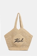 Karl Lagerfeld tote bag pentru femei împletită K/SIGNATURE bejă B2W46068