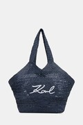 Karl Lagerfeld tote bag pentru femei împletită K/SIGNATURE bleumarin B2W46068