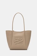 Karl Lagerfeld torebka shopper damska skórzana K/AUTOGRAPH beżowa B2W30051