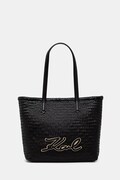 Karl Lagerfeld shopper γυναικεία δερμάτινη K/SIGNATURE μαύρη B2W30205
