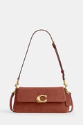 Coach torebka crossbody damska zamszowa Suade Jet Shoulder Bag brązowa CDZ74