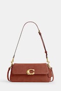 Coach torebka crossbody damska zamszowa Suade Jet Shoulder Bag brązowa CDZ74
