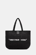 Off-White Jitney torebka tote damska pleciona czarna OWNA23CC99FAB001