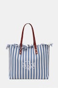 United Colors of Benetton torebka tote damska bawełniana niebieska 6O4LVY02N