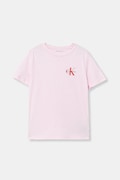 Dětské bavlněné tričko Calvin Klein Jeans růžová barva, s potiskem, IU0IU00719