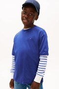 Tommy Hilfiger t-shirt bawełniany dziecięcy kolor niebieski gładki KB0KB09646
