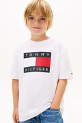 Tommy Hilfiger t-shirt bawełniany dziecięcy kolor biały z nadrukiem KB0KB10340
