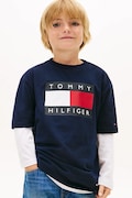 Tommy Hilfiger t-shirt bawełniany dziecięcy kolor granatowy z nadrukiem KB0KB10340