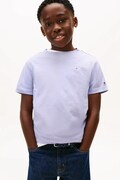 Tommy Hilfiger t-shirt bawełniany dziecięcy kolor fioletowy z nadrukiem KS0KS00661