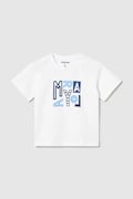 Mayoral t-shirt bawełniany dziecięcy kolor biały z aplikacją 106