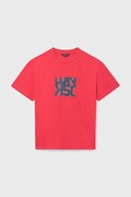 Mayoral t-shirt bawełniany dziecięcy kolor czerwony z nadrukiem 840