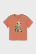 Mayoral t-shirt bawełniany dziecięcy kolor pomarańczowy z nadrukiem 1008