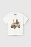 Mayoral t-shirt bawełniany dziecięcy kolor biały z nadrukiem 1010