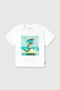 Mayoral t-shirt bawełniany dziecięcy kolor biały z nadrukiem 1015