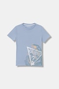 Guess t-shirt bawełniany dziecięcy kolor niebieski z nadrukiem L6RI14 K8HM4