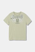 Guess t-shirt bawełniany dziecięcy kolor zielony z nadrukiem L6RI21 K8HM4