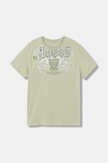 Guess t-shirt bawełniany dziecięcy kolor zielony z nadrukiem L6RI21 K8HM4