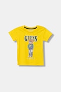Guess t-shirt bawełniany dziecięcy kolor żółty z nadrukiem N6RI05 K8HM4