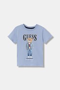 Guess t-shirt bawełniany dziecięcy kolor niebieski z nadrukiem N6RI05 K8HM4