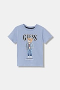 Guess t-shirt bawełniany dziecięcy kolor niebieski z nadrukiem N6RI05 K8HM4