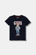 Guess t-shirt bawełniany dziecięcy kolor granatowy z nadrukiem N6RI05 K8HM4