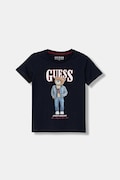 Guess t-shirt bawełniany dziecięcy kolor granatowy z nadrukiem N6RI05 K8HM4