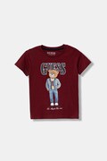 Guess t-shirt bawełniany dziecięcy kolor bordowy z nadrukiem N6RI05 K8HM4