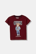 Guess t-shirt bawełniany dziecięcy kolor bordowy z nadrukiem N6RI05 K8HM4
