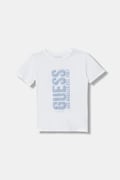Guess t-shirt bawełniany niemowlęcy kolor biały z aplikacją N6RI11 K8HM4