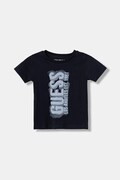Guess t-shirt bawełniany niemowlęcy kolor granatowy z aplikacją N6RI11 K8HM4