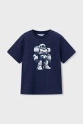Mayoral t-shirt bawełniany dziecięcy kolor granatowy z nadrukiem 3066