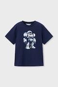 Mayoral t-shirt bawełniany dziecięcy kolor granatowy z nadrukiem 3066