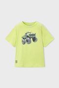 Dětské bavlněné tričko Mayoral zelená barva, s potiskem, 3069