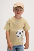 Dětské bavlněné tričko Mayoral béžová barva, s potiskem, 3073