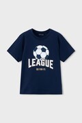 Mayoral t-shirt bawełniany dziecięcy kolor granatowy z nadrukiem 3074