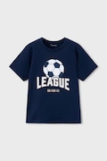 Mayoral t-shirt bawełniany dziecięcy kolor granatowy z nadrukiem 3074